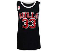 GirlzWalk Women Ladies Bulls 33 Varsity American Basketball Top Women Sport Vest T-Shirt (M, Black)