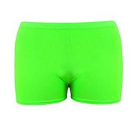 GirlzWalk ® Women Ladies Plain Cycle Sports Gym Fitness Stretch Casual Hot Pants Sexy Mini Shorts (NEON Green, SM/UK 8-10)