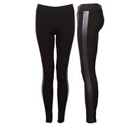 GirlzWalk ® Women Ladies Sexy Plus Size Printed Side Panel Stretchy Tights Leggings (Wet Look Side Panel, SM/UK 8-10)