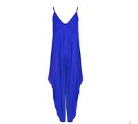 GirlzWalk Women Lagenlook Cami Strappy Baggy Harem Jumpsuit Dress Royal Blue