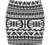 GirlzWalk Women’s Ladies Animal Print Leopard Brown Look Elasticated Waist Tube Mini Skirt (Big Aztec, ML/UK 12-14)