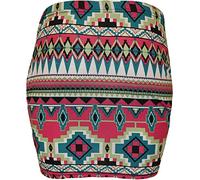GirlzWalk Women’s Ladies Animal Print Leopard Brown Look Elasticated Waist Tube Mini Skirt (Pink Aztec, SM/UK 8-10)