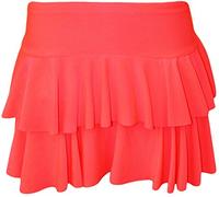 GirlzWalk Women's Beautiful Neon RARA Flared Hot Mini Skort Ladies Layered Frill Stretch Short Skirt (Hot Pink, SM 8-10)