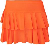 GirlzWalk Women's Beautiful Neon RARA Flared Hot Mini Skort Ladies Layered Frill Stretch Short Skirt (Neon Orange, XL 16-18)
