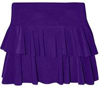 GirlzWalk Women's Beautiful Neon RARA Flared Hot Mini Skort Ladies Layered Frill Stretch Short Skirt (Purple, XL 16-18)