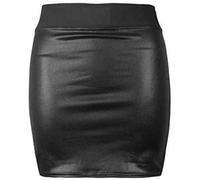 GirlzWalk@ Womens Faux Leather Ladies Elastic Waistband Bodycon Stretch Wet Look Pencil Fitted Tube Midi,Mini Skirts All Wet Look Variety ((Wet Look) Mini Skirt, SM/UK 8-10)