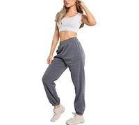 GirlzWalk Womens Fleece Casual Oversized Jogging Joggers Tracksuit Bottoms Ladies Jog Pants (Charcoal, XL/UK 16-18)