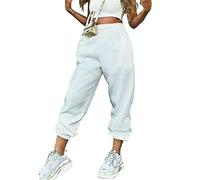GirlzWalk Womens Fleece Casual Oversized Jogging Joggers Tracksuit Bottoms Ladies Jog Pants (White, SM/UK 8-10)