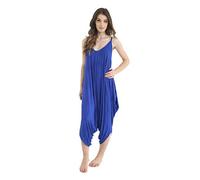 GirlzWalk® Women's Harem Jumpsuit Lagenlook Strappy Long Baggy - Ladies Plain Romper V-Neck Cami Playsuit (Royal Blue, 12-14)