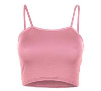 GirlzWalk Women's Ladies Crop Top Ladies Strappy Sleeveless Camisole Bralet Stretchy Vest (Baby Pink, ML 12-14)