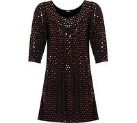 GirlzWalk® Women's Ladies Long Sleeve Polka Dot Sequin Spot Swing dress Scoop Neck Party Top Size UK 14-28 (Red, 22-24)