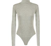 GirlzWalk ® Womens Ladies Long Sleeve Turtle Polo Neck Stretch Bodysuit Top (Light Grey, XL/UK 16-18)