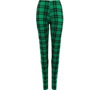 GirlzWalk® Women's Ladies Sexy Plus Size Printed Side Panel Stretchy Tights Leggings (Green Tartan, 24-26)