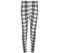 GirlzWalk® Women's Ladies Sexy Plus Size Printed Side Panel Stretchy Tights Leggings (White Tartan, 16-18)