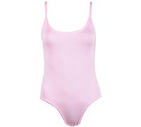 GirlzWalk Women's Ladies Strappy Sleeveless Camisole Cami Vest Leotard Top Bodysuit (Baby Pink, ML 12-14)