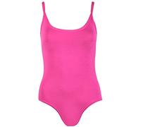 GirlzWalk Women's Ladies Strappy Sleeveless Camisole Cami Vest Leotard Top Bodysuit (Fuchsia, SM 8-10)