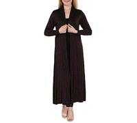 GirlzWalk Women's Long Sleeve Open Front Long Maxi Cardigan Ladies Longline Duster Coat (Brown, UK/Large)