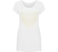 GirlzWalk Womens Plus Size Heart Stud Hanky Hem Ladies Short Sleeve Long Top - Sizes 14-28