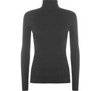 GirlzWalk® Women's Polo Roll Neck Ribbed Long Sleeve Turtle Neck Jumper - Ladies Plain Mockneck Casual Top (Black, 20-22)