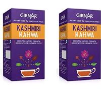 Girnar Kashmiri Kahwa 5 Single Serve Sachet(Pack of 2)- Instant Green Tea Premix With Spices Bags- Spiced With Richness Of Saffron, Cardamom & Almond- Chai with Delicious Taste, Aroma & Health Benefit