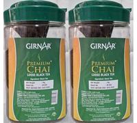 Girnar Premium Chai Tea 1kg Jar Pack - Strong & Aromatic Assam Black Tea Blend - Ideal for Companion - Rich Taste & Refreshing Aroma - Everyday Indian Chai (Pack of 2)