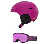 Giro Avera Combo Pack Ski Helmet - Snowboarding Helmet with Matching Goggles Matte Pink Street/Moxie Urchin M (55.5-59cm)
