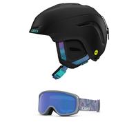 Giro Avera MIPS Combo Pack Ski Helmet - Snowboarding Helmet with Matching Goggles Matte Black Chroma Dot/Moxie Grey Botanical Cobalt M (55.5-59cm)