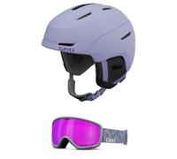 Giro Avera MIPS Combo Pack Ski Helmet - Snowboarding Helmet with Matching Goggles Matte Lilac/Grey Botanical S (52-55.5CM)