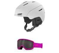 Giro Avera MIPS Combo Pack Ski Helmet - Snowboarding Helmet with Matching Goggles Matte White/Pink Chute S (52-55.5CM)