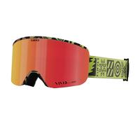 Giro Axis Ski Goggles - Snowboard Goggles for Men and Women - Glow Green Shelter Strap with Vivid Ember/Vivid Infrared Lenses