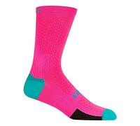 Giro Men's HRC Team Socks, Neon Pink/Screaming Teal (2022), M