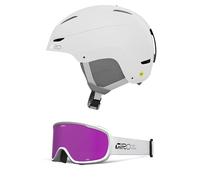 Giro Ceva MIPS Womens Snow Helmet/Goggle Combo - (Combo) Matte White - White Stacked Pink - Size Medium