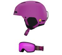 Giro Crue MIPS Kids Snow Helmet Goggle Combo - (Combo) Matte Berry - Urchin Cloud Dust - Size Medium