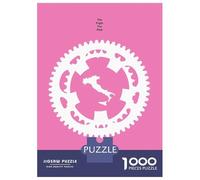 Giro D'Italia Cycling Poster Travel Puzzle 1000 Pieces, Romantic City Break Scene, Decorative Artwork, Thick Cardboard Pieces, Birthday Gift for Home Décor Fans, 52x38cm/1000pcs