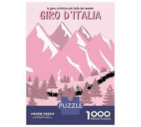 Giro D'Italia Cycling Race Poster Adult Paper Puzzle, Historic Square Architecture, Interlocking Paper Pieces for Home Décor Fans, Relaxing Challenge, Gift Idea, 38x26cm/1000pcs