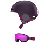 Giro Ledge Combo Pack Ski Helmet - Snowboarding Helmet with Matching Goggles Matte Pink Street/Stomp Urchin S (52-55.5cm)