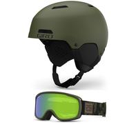 Giro Ledge Combo Pack Ski Helmet - Snowboarding Helmet with Matching Goggles Matte Trail Green/Trail Green Cloud Dust L (59-62.5cm)
