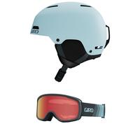 Giro Ledge Combo PackSki Helmet - Snowboarding Helmet with Matching Goggles Matte Light Mineral/Light Streaker L (59-62.5cm)