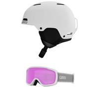 Giro Ledge Combo PackSki Helmet - Snowboarding Helmet with Matching Goggles Matte White/White Grey Chute L (59-62.5cm)