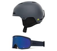 Giro Ledge MIPS AF Snow Helmet/Goggle Combo - (Combo) Matte Indigo - Indigo Blue Stacked - Size Medium