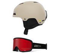 Giro Ledge MIPS AF Snow Helmet/Goggle Combo - (Combo) Matte Stone - Black & Tan Cruz - Size Large