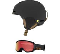 Giro Ledge MIPS Combo Pack Ski Helmet, Snowboard Helmet with Matching Goggles, Matte Black Bronze/Cruz Camp Tan, L (59-62.5cm)