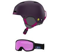Giro Ledge MIPS Combo Pack Ski Helmet - Snowboarding Helmet with Matching Goggles Matte Pink Street/Moxie Black Chroma Dot M (55.5-59cm)