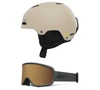 Giro Ledge MIPS Snow Helmet/Goggle Combo - (Combo) Matte Stone - Olive Green Stacked - Size Medium