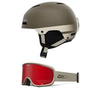 Giro Ledge Snow Helmet/Goggle Combo - (Combo) Matte Bark - Stone Tan Stacked - Size Small