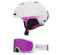 Giro Ledge Snow Helmet/Goggle Combo - (Combo) Matte White/Pink - Mauve Purple Stacked - Size Large