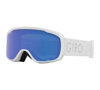 Giro Moxie Asian Fit Ski Goggles - Snowboard Goggles for Women & Youth - White Core Light Strap with Grey Cobalt/Yellow Lenses