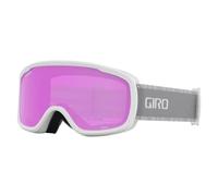 Giro Moxie Ski Goggles - Snowboard Goggles for Women and Youth - White/Grey Chute Strap with Amber Pink/Yellow Lenses