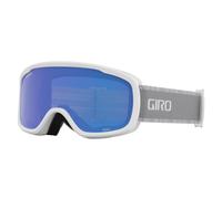 Giro Moxie Ski Goggles - Snowboard Goggles for Women and Youth - White/Grey Chute Strap with Grey Cobalt/Yellow Lenses