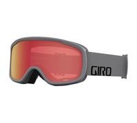 Giro Roam Asian Fit Ski Goggles - Snowboard Goggles for Men Women & Youth - Grey Wordmark Strap with Amber Scarlet/Yellow Lenses